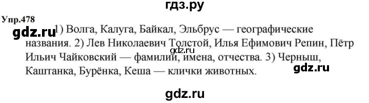 ГДЗ по русскому языку за 5 класс Ладыженская, Баранов, Тростенцова ответ на номер 478, Решебник 2023