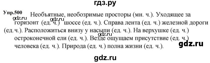 ГДЗ по русскому языку за 5 класс Ладыженская, Баранов, Тростенцова ответ на номер 500, Решебник 2023