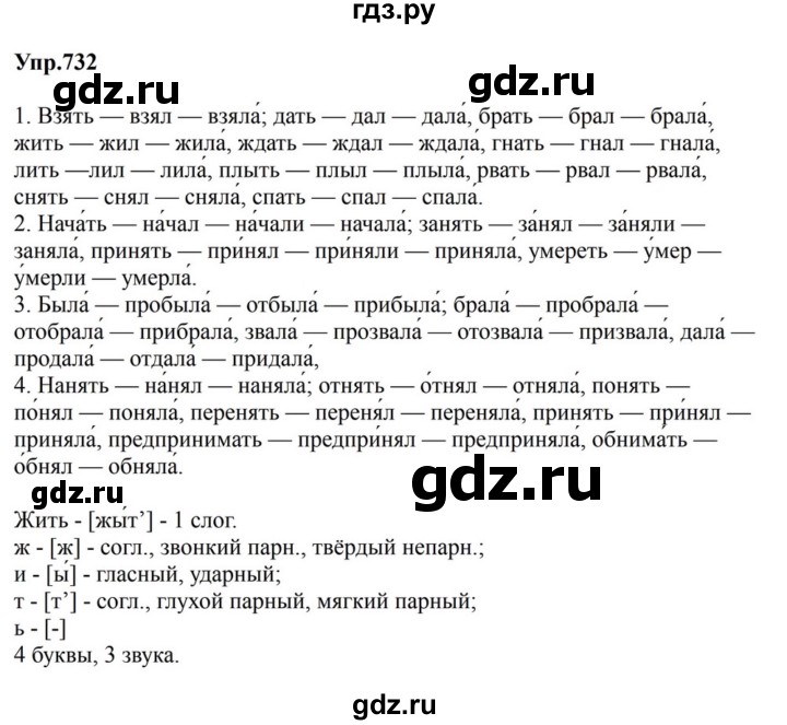 ГДЗ по русскому языку за 5 класс Ладыженская, Баранов, Тростенцова ответ на номер 732, Решебник 2023