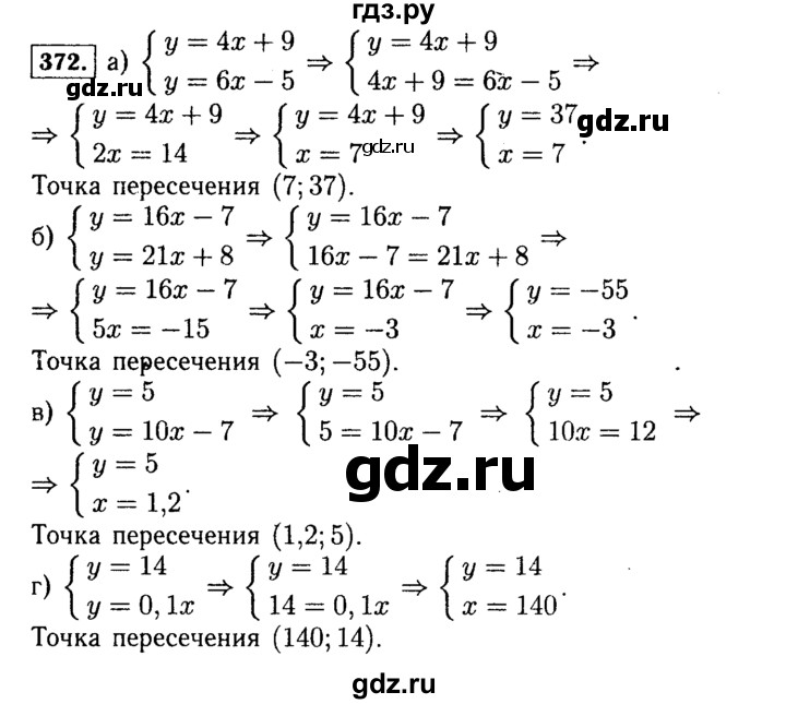 ГДЗ по Алгебре за 7 класс Макарычев, Миндюк, Нешков ответ на номер 372, Решебник 2015