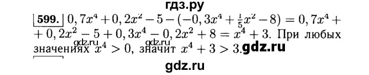 ГДЗ по Алгебре за 7 класс Макарычев, Миндюк, Нешков ответ на номер 599, Решебник 2015
