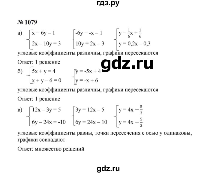 ГДЗ по Алгебре за 7 класс Макарычев, Миндюк, Нешков ответ на номер 1079, Решебник 2024