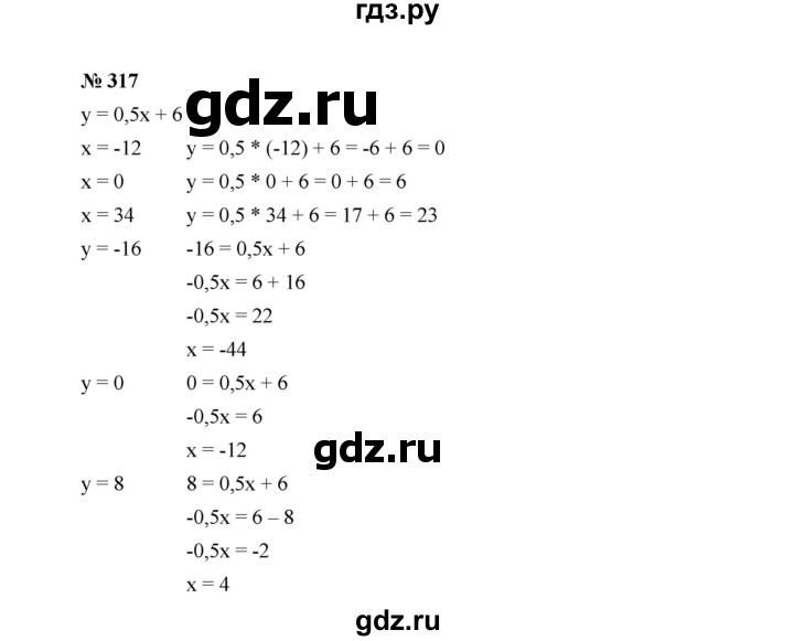 ГДЗ по Алгебре за 7 класс Макарычев, Миндюк, Нешков ответ на номер 317, Решебник 2024