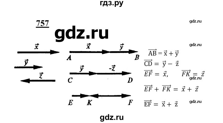 ГДЗ по Геометрия за 7-9 классы Атанасян, Бутузов, Кадомцев ответ на задачу 757, Решебник 2016 №1