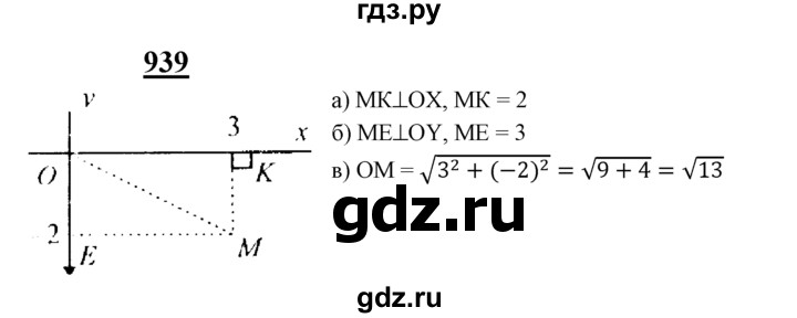 ГДЗ по Геометрия за 7-9 классы Атанасян, Бутузов, Кадомцев ответ на задачу 939, Решебник 2016 №1