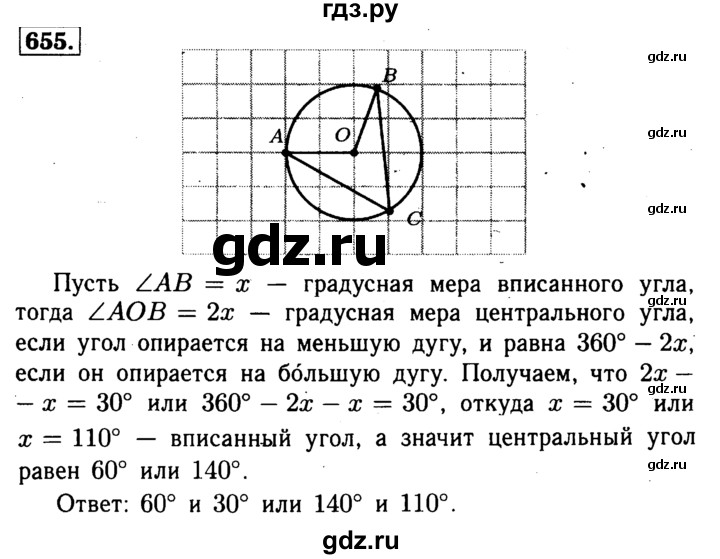 ГДЗ по Геометрия за 7-9 классы Атанасян, Бутузов, Кадомцев ответ на задачу 655, Решебник 2016 №2