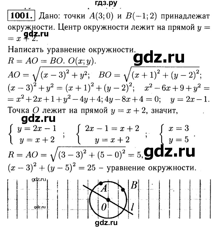 ГДЗ по геометрии 7‐9 класс Атанасян Базовый уровень глава 10. задача - 1001, Решебник 2016 №2