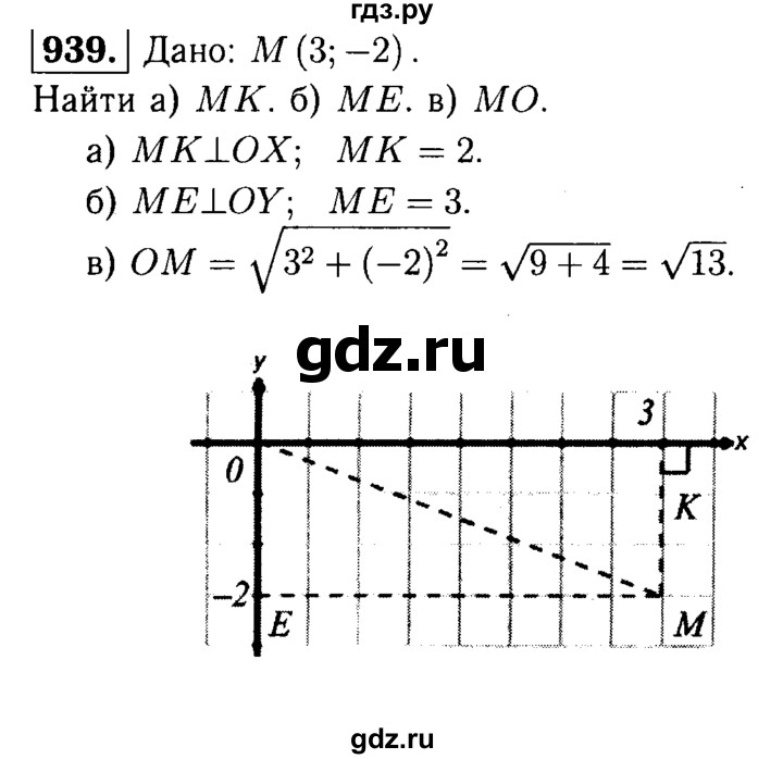 ГДЗ по Геометрия за 7-9 классы Атанасян, Бутузов, Кадомцев ответ на задачу 939, Решебник 2016 №2