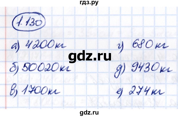 Гдз по математике за 5 класс Виленкин, Жохов, Чесноков ответ на номер № 1.130, Решебник 2021