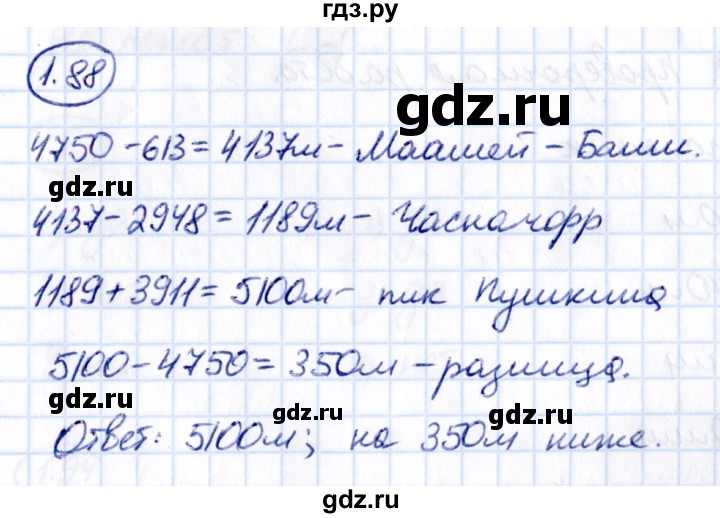 Гдз по математике за 5 класс Виленкин, Жохов, Чесноков ответ на номер № 1.88, Решебник 2021