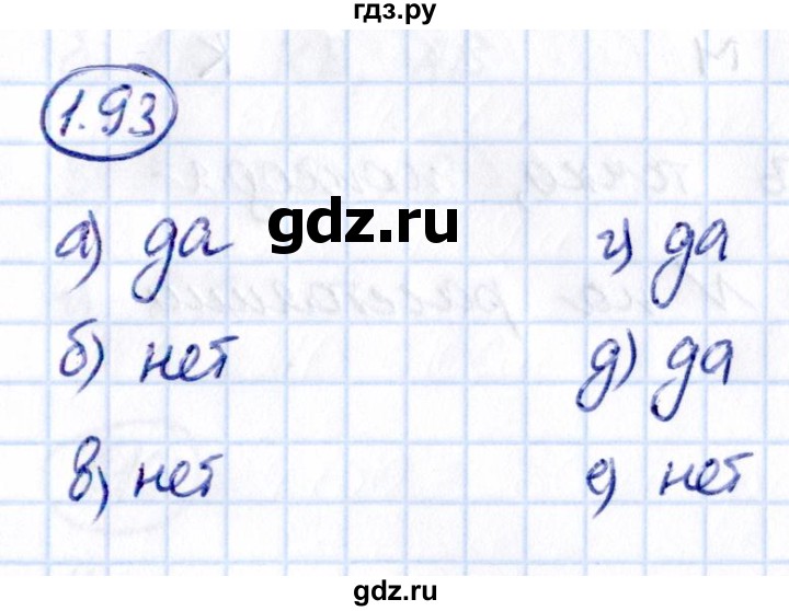 Гдз по математике за 5 класс Виленкин, Жохов, Чесноков ответ на номер № 1.93, Решебник 2021