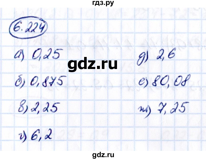 Гдз по математике за 5 класс Виленкин, Жохов, Чесноков ответ на номер № 6.224, Решебник 2021